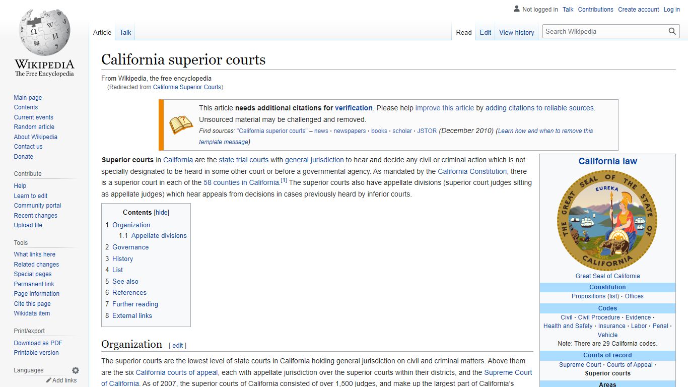 California superior courts - Wikipedia